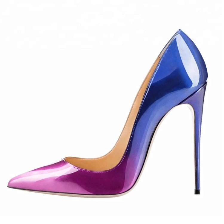 

Fashion women high quality patent leather stiletto high heels support custom logo ladies office pumps shoes