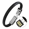 Hot Sell Leather Data Charging Android Type C Usb Cable Bracelet For Iphone bracelet charger