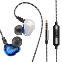 

Wired Earphone Bass Heavy Dual Driver Stereo HIFI Earphones Sport Music Earbud with Mic for Smartphone