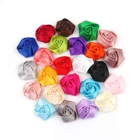 

ready stock 4cm diameter handmade satin ribbon rose flower 42 colors available