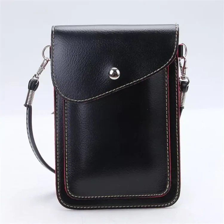 

Fashion Leather Mobile Phone Pouch Bag With Shoulder Strap