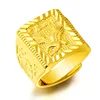 Punk Rock Realize Ambition Eagle Men 's Ring Luxury Gold Color Resizeable Finger Jewelry Never Fade