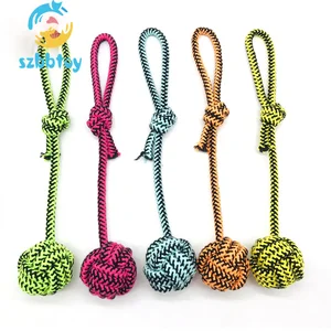 Image of Pet Products Colorful Cotton Rope Dog Toy Ball Indestructible