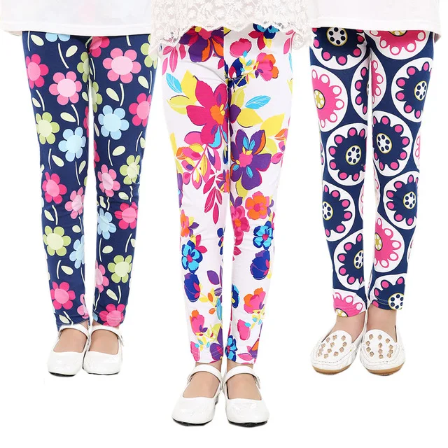 

Hot Selling Polyester 2-13Y Kids Girls Printed Leggings