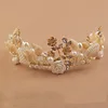 Gold Bridal Hair Ornaments Real Baroque Style Handmade Starfish Pearl Shell Conch Alloy Crown Bride Tiaras