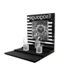 stepped type countertop L shaped black acrylic watch display stand
