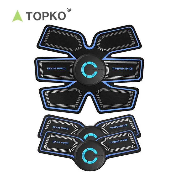 

TOPKO hot selling private label gym portable body fitness bodybuilding smart muscle trainer abdominal sticker, Black