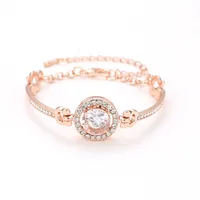 

2019 New Charm Crystal Design Ladies Bangle Female Dress Fashion Alloy Chain Bracelets Women Diamond Bracelet Jewelry