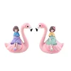 Cute swan resin flamingo ornaments toys with crown animal toy gift for girl present