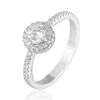 New product 925 sterling silver 3 A cubic zirconia prong setting halo diamond afghan rings for women