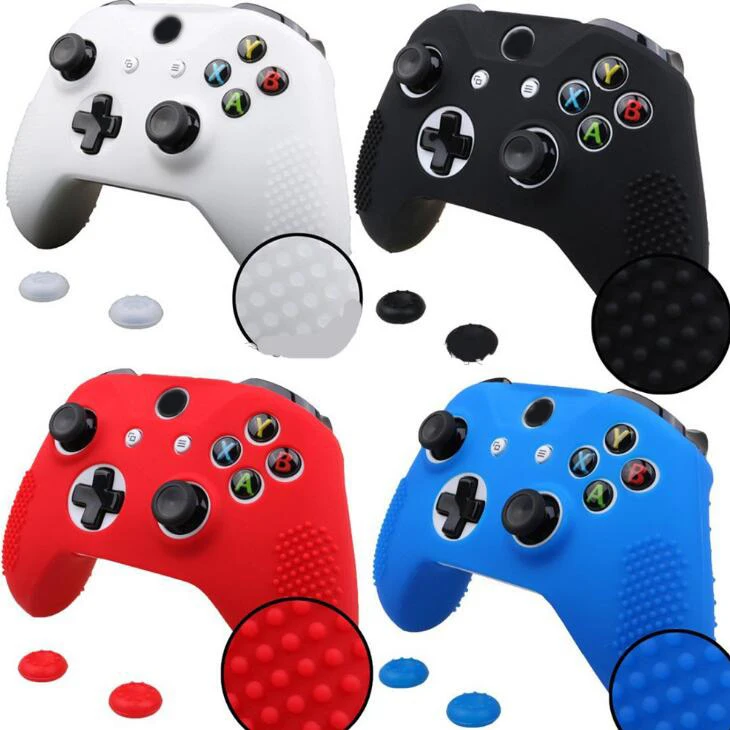 

Silicone Controller Case For Xbox One S / X Skin Grip Rubber Cover, Black blue red white