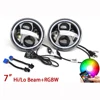 Hot Sale Cell Phone Bluetooth Control 4000Lm 50W 30W Car 7" Round Rgb Led Headlight