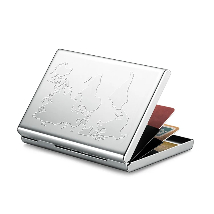 

Anti scan RFID blocking stainless steel card holder wallet