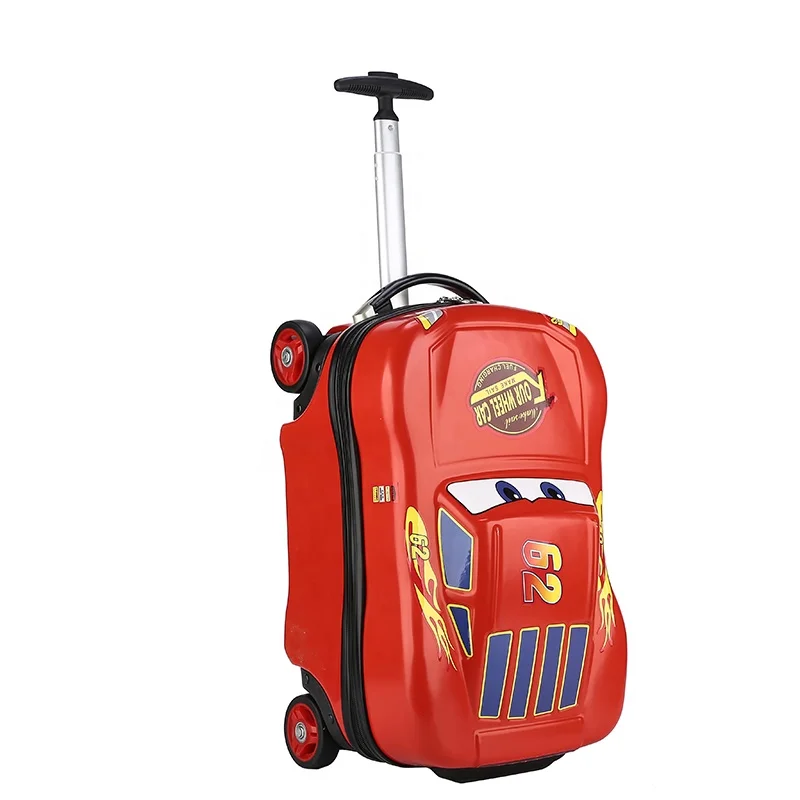 

carry on hard shell sticker travelling cars rims case spinner travel luggage bags suitcase for kids, Red or custom