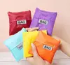Eco Friendly Storage Handbag Foldable Usable Shopping Bags Reusable portable Grocery Nylon Large Bag Pure Color