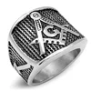 Bomei Wholesale High Quality Vintage Stainless Steel Religious Freemason Masonic Casting Model Master Mason Ring For Men