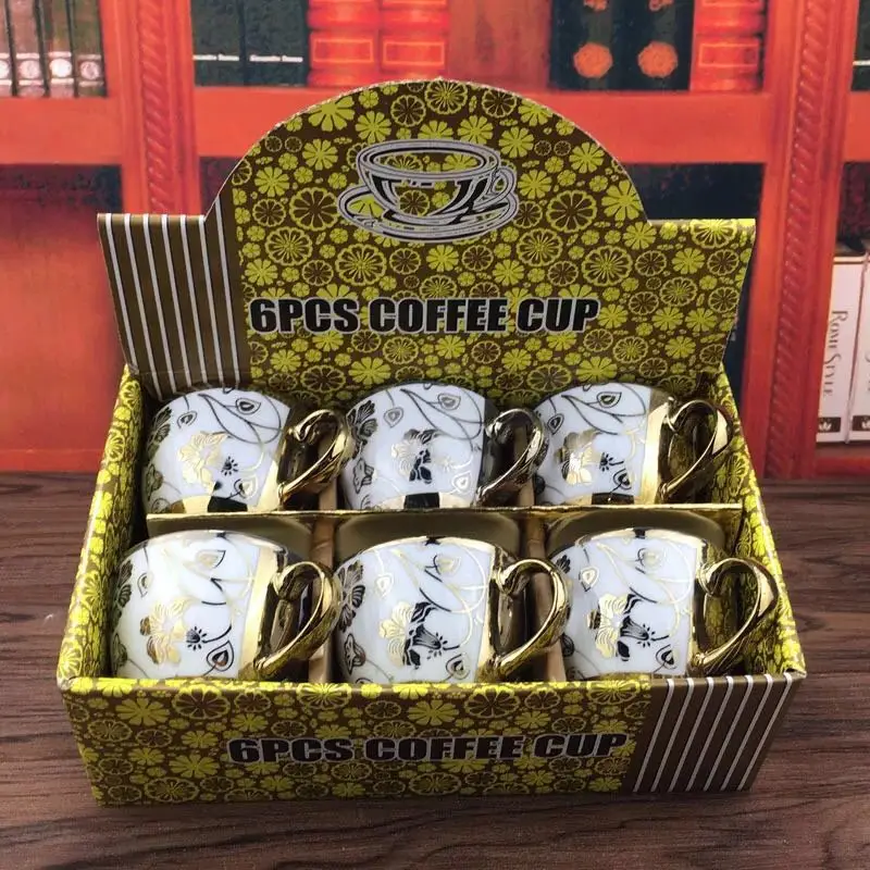 

Six pieces set with 6 printed ceramic cups coffee cup creative gifts