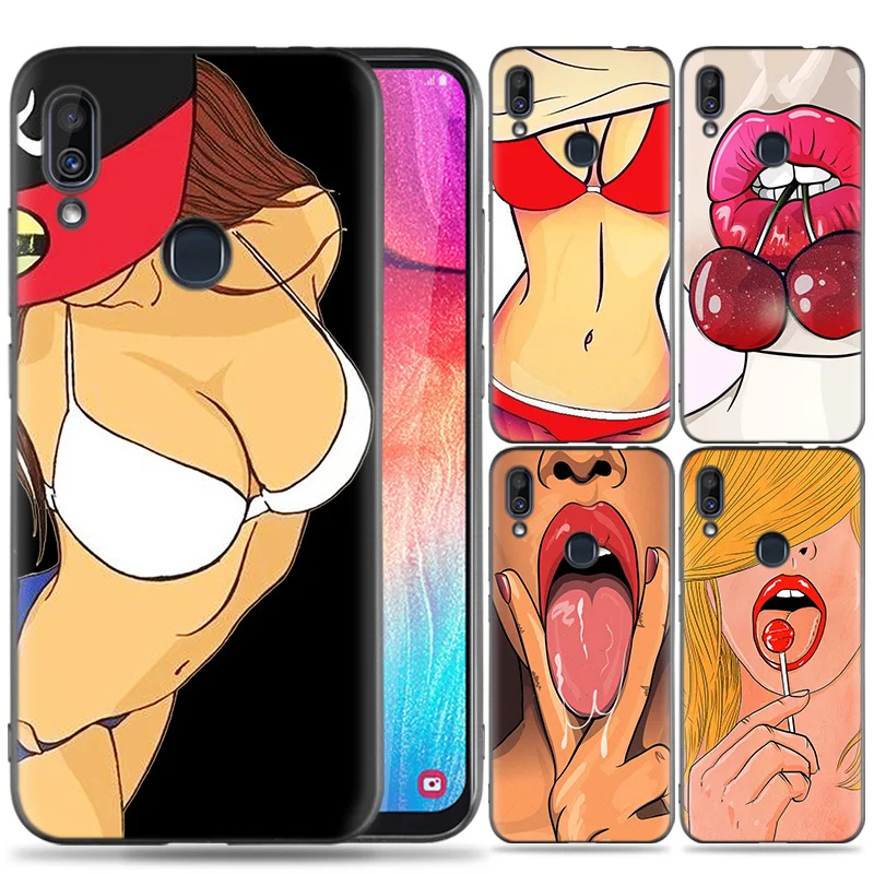 

Bag Cover Black Case Silicone for Samsung Galaxy A30 A50 A70 A10 A20 A40 A60 A6 A7 A8 A9 Plus 2018 Hot Girl Twerk It Swag
