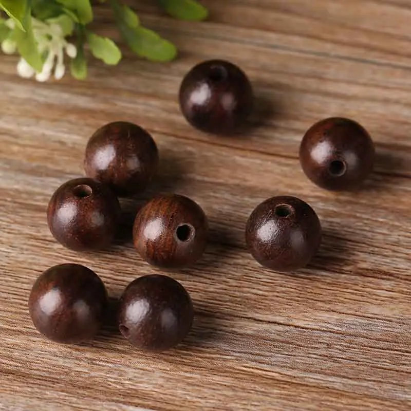 

6mm 8mm 12mm 14mm 16mm 18mm 20mm Round Dark Brown Wood Beads Wooden Craft Spacer Beads for DIY Wood Jewelry Making