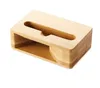 Natural bamboo square sound speakers