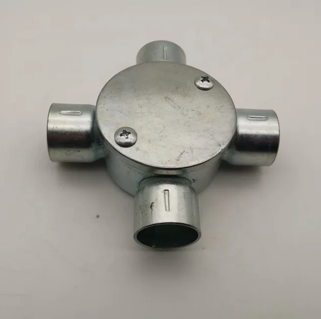 
Locfit Metal Conduit Fittings- 25mm 4 Way Junction Box with Lid and Gasket ,AS/NZS Standards 