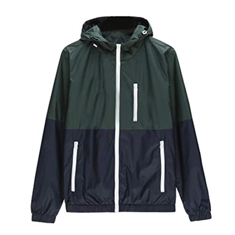 

Hot sale outdoor blank men's jacket 100% polyester windbreaker long sleeve fashion coat for boys, As shown