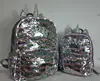 colorful custom made logo sequin LED light backpack shiny in night fashion purple sequin bag sequin backpack bag