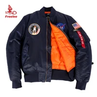 

Wholesale thick winter apollo patched navy men nasa bomber flight jacket