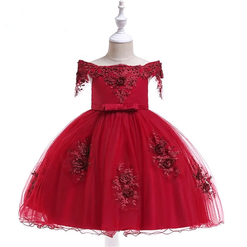 

Applique New Fashion Design Children Wedding Party Kids Summer Dress Pageant Flower Girl Dresses