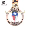 race commemorate custom bull shape die cut texas karate medal