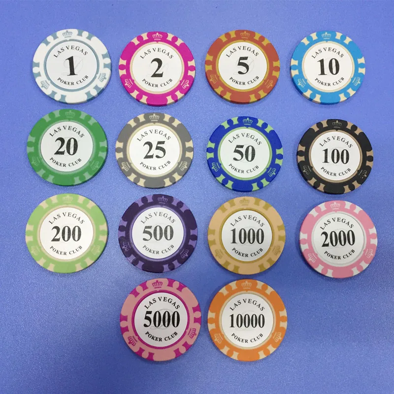 

Wholesale Las vegas clay poker chip with stickers inlay