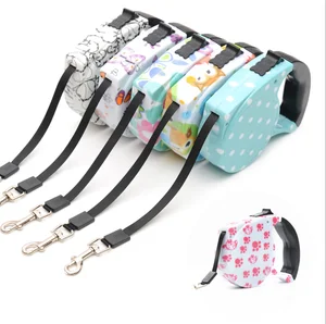 Image of wholesales custom retractable automa dog leash reflective smart pet leash nylon rope for dog&pig&cat products manufacturer 2019