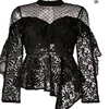 Sexy hollow out black lace fabric french fabric embroidery