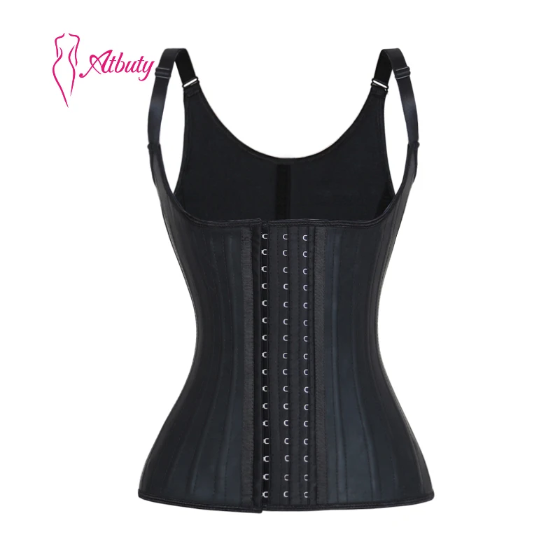 

ATBUTY Plus Size Latex Waist Trainer Vest Zipper Cincher Vest 25 Steel Bone, As shown