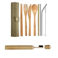 

Wholesale craft knife fork spoon customized nature bamboo cutlery set