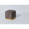 High quality Upholstery brown velvet metal base brushed brass bedroom ottoman bench