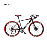 

24 Speed Road Bike Aluminum Alloy Mountain bikes Double Disc Brake Carbon steel horn handlebar Road Bicycle