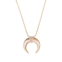 

Bohemian jewellery 14kt rose gold crescent moon yiwu horn necklace 2019