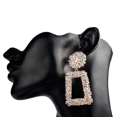 

Big Vintage Earrings for women gold color Geometric statement earring 2019 earing hanging fashion jewelry Fashion Drop Earrings, As shown