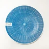 Wholesale cheap 9.5 inch blue serving dishes dinner plastic plate for restaurant