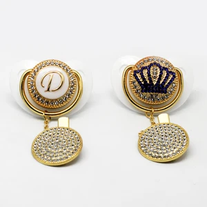 Image of Luxury Diamond Collection Baby Pacifier & Clip Set