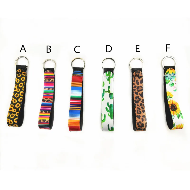 

Custom Sublimation Printed Neoprene Keychain Holder Keychain Wrist Strap, Clear