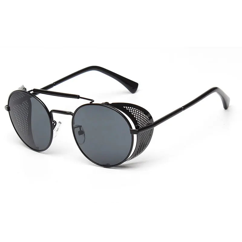

Retro Steampunk Sunglasses Round Designer Steam Punk Metal Shields Sunglasses Men Women UV400 Gafas de Sol 086M, Colors