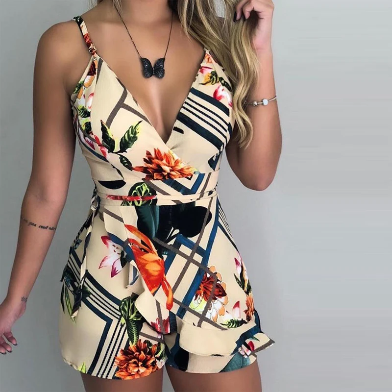 spaghetti strap one piece jumpsuit