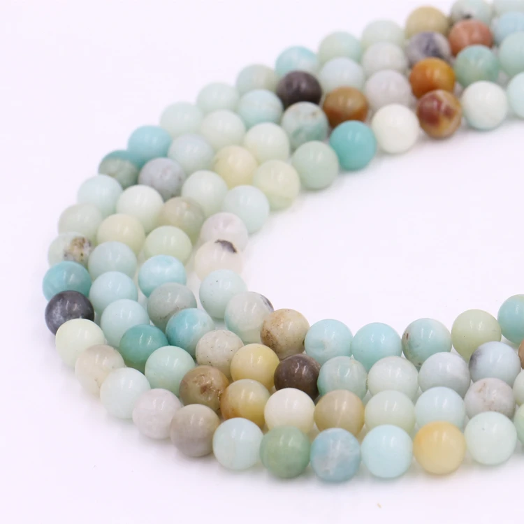 

Hot Selling Polished Round Loose Gemstone Amazonite Beads For Jewelry Making