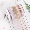2017 New Style Plastic Waterproof Flower Wrapping Paper Striped Fabric Ribbon Bows