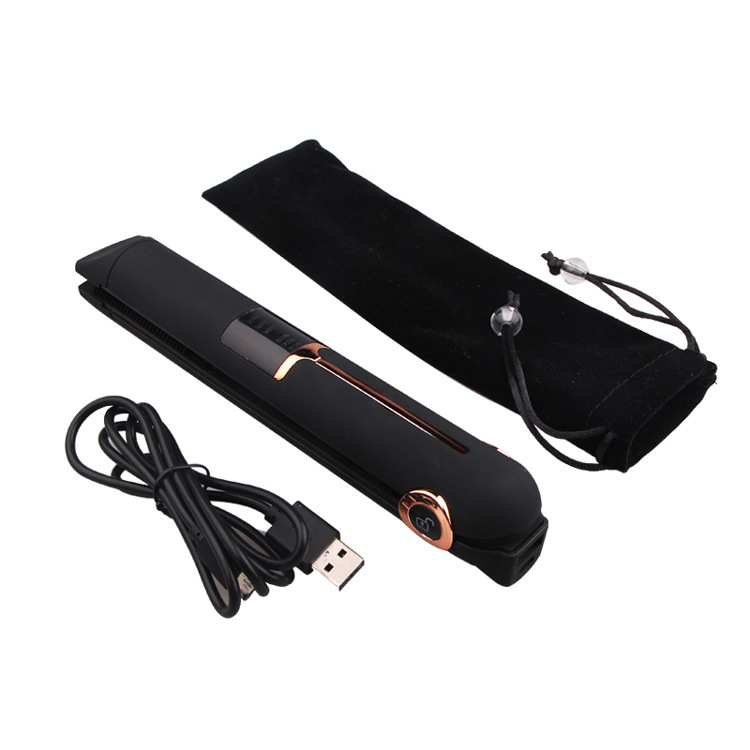 

USB Rechargeable Portable Ceramic Flat Iron Hair Straightener Mini Wireless Hair Straightener With LED Display