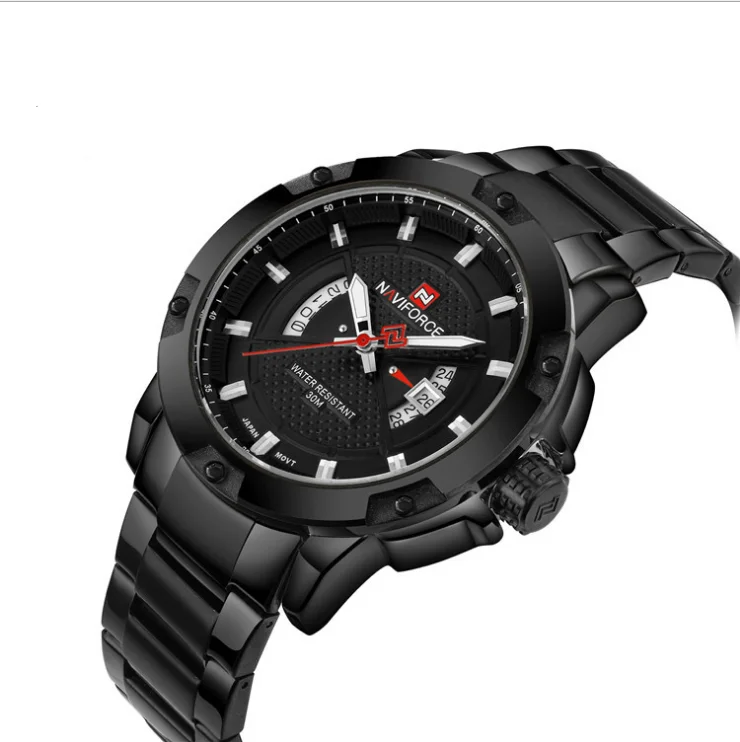 

NAVIFORCE 9085 Men Watch Military Sport Mens Watches Top Brand Luxury Army Business Stainless Steel Date Quartz Male Clock, 4 colors
