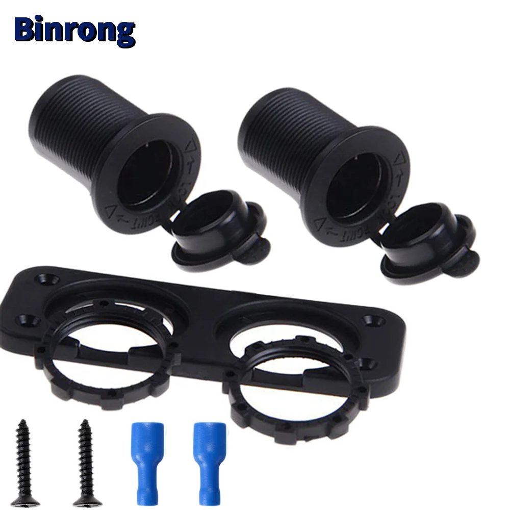 

Dual Cigarette Lighter Socket Splitter 12V Charger Power Adapter Outlet for Motorcycle Car Boat Marine, Black