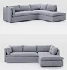 Giacinto Piece Sectional W Ottoman Oak Wood 100% Cotton Fabric Soft Comfortable Espresso Benn vp-c9001a#